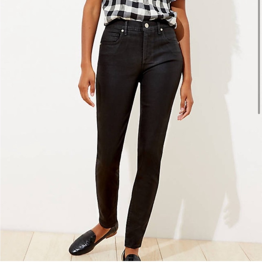NWT LOFT Coated Slim Pocket Skinny Jeans